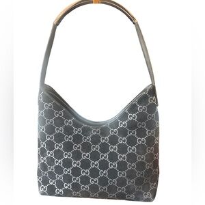 Gucci Black GG Monogram Shoulder Bag